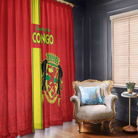 Congo Brazzaville Football Window Curtain Go Ba Diabulu ya Mbwaki Red Color - Wonder Print Shop