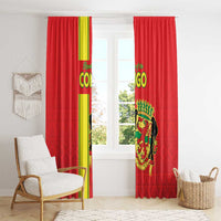 Congo Brazzaville Football Window Curtain Go Ba Diabulu ya Mbwaki Red Color - Wonder Print Shop