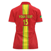 Custom Congo Brazzaville Football Women Polo Shirt Go Ba Diabulu ya Mbwaki Red Color - Wonder Print Shop