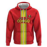 Custom Congo Brazzaville Football Zip Hoodie Go Ba Diabulu ya Mbwaki Red Color - Wonder Print Shop