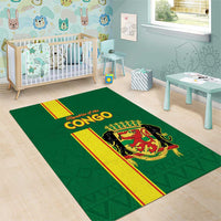 Congo Brazzaville Football Area Rug Go Ba Diabulu ya Mbwaki Green Color - Wonder Print Shop