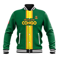 Custom Congo Brazzaville Football Baseball Jacket Go Ba Diabulu ya Mbwaki Green Color - Wonder Print Shop