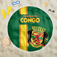 Congo Brazzaville Football Beach Blanket Go Ba Diabulu ya Mbwaki Green Color - Wonder Print Shop