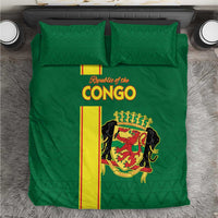 Congo Brazzaville Football Bedding Set Go Ba Diabulu ya Mbwaki Green Color - Wonder Print Shop