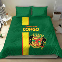 Congo Brazzaville Football Bedding Set Go Ba Diabulu ya Mbwaki Green Color - Wonder Print Shop