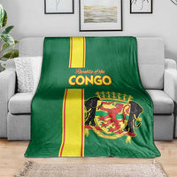 Congo Brazzaville Football Blanket Go Ba Diabulu ya Mbwaki Green Color - Wonder Print Shop