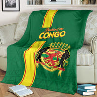Congo Brazzaville Football Blanket Go Ba Diabulu ya Mbwaki Green Color - Wonder Print Shop