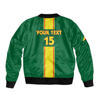 Custom Congo Brazzaville Football Bomber Jacket Go Ba Diabulu ya Mbwaki Green Color - Wonder Print Shop