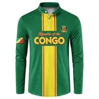 Custom Congo Brazzaville Football Button Sweatshirt Go Ba Diabulu ya Mbwaki Green Color - Wonder Print Shop