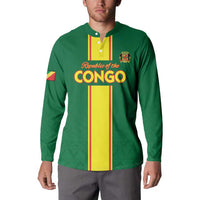 Custom Congo Brazzaville Football Button Sweatshirt Go Ba Diabulu ya Mbwaki Green Color - Wonder Print Shop