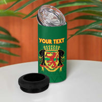 Custom Congo Brazzaville Football 4 in 1 Can Cooler Tumbler Go Ba Diabulu ya Mbwaki Green Color - Wonder Print Shop