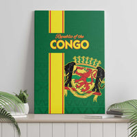 Congo Brazzaville Football Canvas Wall Art Go Ba Diabulu ya Mbwaki Green Color - Wonder Print Shop