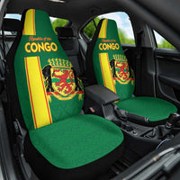 Congo Brazzaville Football Car Seat Cover Go Ba Diabulu ya Mbwaki Green Color - Wonder Print Shop
