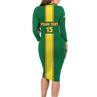 Custom Congo Brazzaville Football Family Matching Long Sleeve Bodycon Dress and Hawaiian Shirt Go Ba Diabulu ya Mbwaki Green Color - Wonder Print Shop