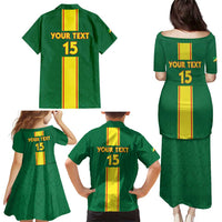 Custom Congo Brazzaville Football Family Matching Puletasi and Hawaiian Shirt Go Ba Diabulu ya Mbwaki Green Color - Wonder Print Shop