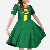 Custom Congo Brazzaville Football Family Matching Summer Maxi Dress and Hawaiian Shirt Go Ba Diabulu ya Mbwaki Green Color - Wonder Print Shop