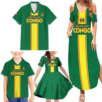 Custom Congo Brazzaville Football Family Matching Summer Maxi Dress and Hawaiian Shirt Go Ba Diabulu ya Mbwaki Green Color - Wonder Print Shop