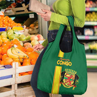 Congo Brazzaville Football Grocery Bag Go Ba Diabulu ya Mbwaki Green Color - Wonder Print Shop