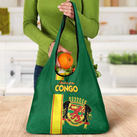 Congo Brazzaville Football Grocery Bag Go Ba Diabulu ya Mbwaki Green Color - Wonder Print Shop