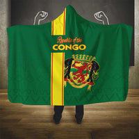 Congo Brazzaville Football Hooded Blanket Go Ba Diabulu ya Mbwaki Green Color - Wonder Print Shop