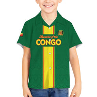 Custom Congo Brazzaville Football Kid Hawaiian Shirt Go Ba Diabulu ya Mbwaki Green Color - Wonder Print Shop