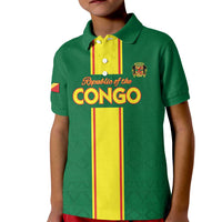 Custom Congo Brazzaville Football Kid Polo Shirt Go Ba Diabulu ya Mbwaki Green Color - Wonder Print Shop