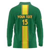 Custom Congo Brazzaville Football Long Sleeve Polo Shirt Go Ba Diabulu ya Mbwaki Green Color - Wonder Print Shop