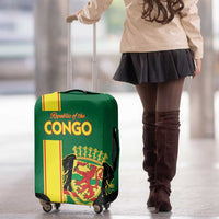 Congo Brazzaville Football Luggage Cover Go Ba Diabulu ya Mbwaki Green Color - Wonder Print Shop