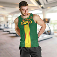 Custom Congo Brazzaville Football Men Tank Top Go Ba Diabulu ya Mbwaki Green Color - Wonder Print Shop