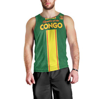 Custom Congo Brazzaville Football Men Tank Top Go Ba Diabulu ya Mbwaki Green Color - Wonder Print Shop