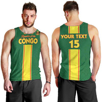 Custom Congo Brazzaville Football Men Tank Top Go Ba Diabulu ya Mbwaki Green Color - Wonder Print Shop