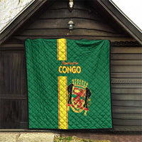 Congo Brazzaville Football Quilt Go Ba Diabulu ya Mbwaki Green Color - Wonder Print Shop