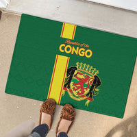 Congo Brazzaville Football Rubber Doormat Go Ba Diabulu ya Mbwaki Green Color - Wonder Print Shop