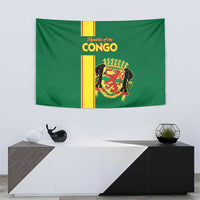Congo Brazzaville Football Tapestry Go Ba Diabulu ya Mbwaki Green Color - Wonder Print Shop