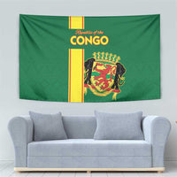 Congo Brazzaville Football Tapestry Go Ba Diabulu ya Mbwaki Green Color - Wonder Print Shop