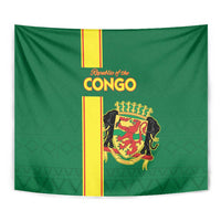 Congo Brazzaville Football Tapestry Go Ba Diabulu ya Mbwaki Green Color - Wonder Print Shop
