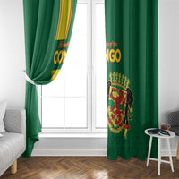 Congo Brazzaville Football Window Curtain Go Ba Diabulu ya Mbwaki Green Color - Wonder Print Shop