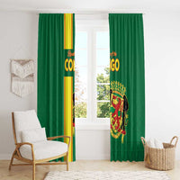 Congo Brazzaville Football Window Curtain Go Ba Diabulu ya Mbwaki Green Color - Wonder Print Shop
