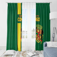 Congo Brazzaville Football Window Curtain Go Ba Diabulu ya Mbwaki Green Color - Wonder Print Shop
