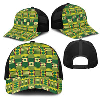 African Kente Pattern Mesh Trucker Cap Sika Fre Mogya - Wonder Print Shop