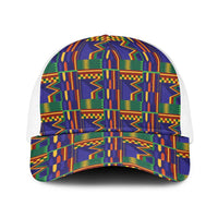 African Kente Pattern Baseball Net Cap Fathia Fata Nkrumah - Wonder Print Shop