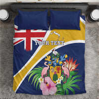 Personalised Turks And Caicos Islands Bedding Set Coat Of Arms Tropical Flower - Wonder Print Shop
