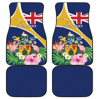 Personalised Turks And Caicos Islands Car Mats Coat Of Arms Tropical Flower - Wonder Print Shop