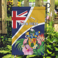 Personalised Turks And Caicos Islands Garden Flag Coat Of Arms Tropical Flower - Wonder Print Shop