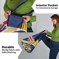 Personalised Turks And Caicos Islands Grocery Bag Coat Of Arms Tropical Flower