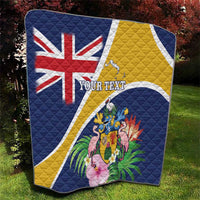 Personalised Turks And Caicos Islands Quilt Coat Of Arms Tropical Flower - Wonder Print Shop