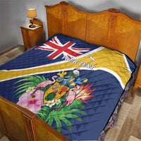 Personalised Turks And Caicos Islands Quilt Coat Of Arms Tropical Flower - Wonder Print Shop