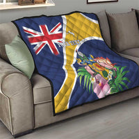 Personalised Turks And Caicos Islands Quilt Coat Of Arms Tropical Flower - Wonder Print Shop