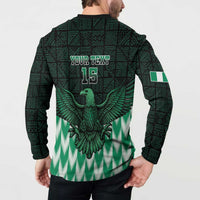 Custom Nigeria Football Button Sweatshirt Go Super Eagles Sporty Style - Wonder Print Shop