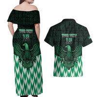 Custom Nigeria Football Couples Matching Off Shoulder Maxi Dress and Hawaiian Shirt Go Super Eagles Sporty Style - Wonder Print Shop